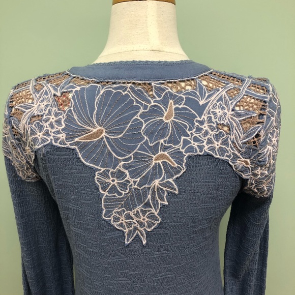 Free People | Women's Long Sleeve Top | Sky Blue | Small - Picture 5 of 5
